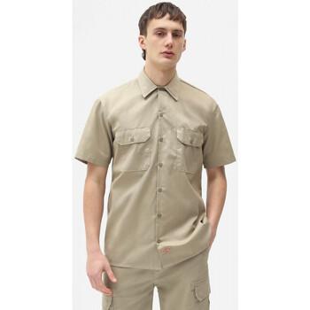 Dickies  Košele s dlhým rukávom Work shirt ss rec  Béžová