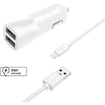 FIXED Smart Rapid Charge 15 W s 2× USB výstupom a USB/Lightning káblom MFI certifikácia biela (FIXCC15-2UL-WH)