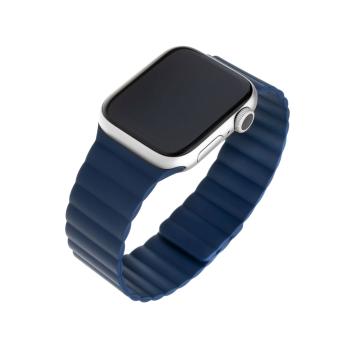 FIXED Silikónový remienok Magnetic Strap s magnetickým zapínaním pre Apple Watch 38/40/41mm modrý