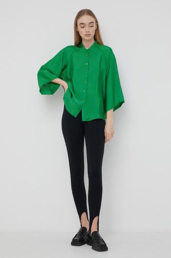Košeľa Gestuz dámska, zelená farba, jednofarebná