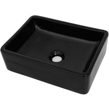 Keramické umývadlo obdĺžnikové čierne 41 × 30 × 12 cm (142734)