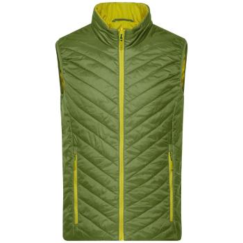 James & Nicholson Ľahká pánska obojstranná vesta JN1090 - Zelená / žlto-zelená | M