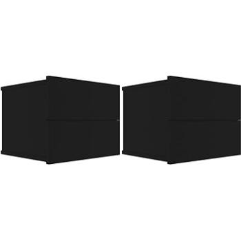 Nočné stolíky, 2 ks, čierne, 40 x 30 x 30 cm, drevotrieska (801056)