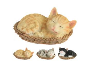 MAKRO - Dekorácia mačka v košíku rôzne druhy