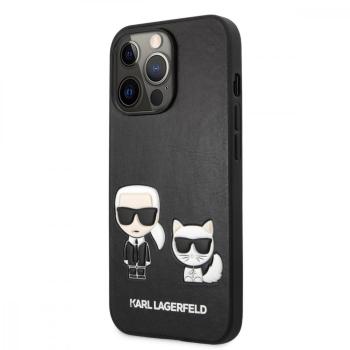KARL LAGERFELD KLHCP13LPCUSKCBK PRE IPHONE 13 PRO AND CHOUPETTE PU LEATHER ZADNY KRYT, CIERNY
