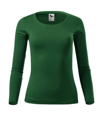 MALFINI Dámske tričko s dlhým rukávom Fit-T Long Sleeve - Fľaškovo zelená | L