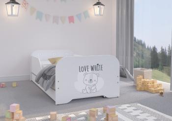 Detská posteľ MIKI 160 x 80 cm - Biely medvedík  BIALY MISIU posteľ + úložný priestor