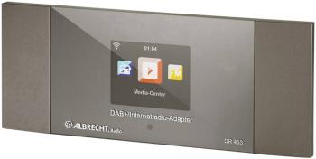 Albrecht DR 463 adaptér internetového rádia DAB+, FM Bluetooth, DLNA, internetové rádio, Wi-Fi  DLNA strieborná