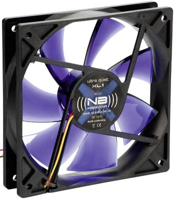 NoiseBlocker BlackSilent XL1 PC vetrák s krytom čierna, modrá (transparentná) (š x v x h) 120 x 120 x 25 mm