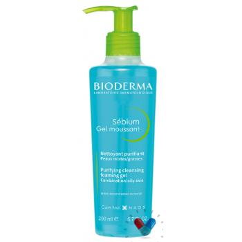 Bioderma čistiaci penivý gél pre zmiešanú až mastnú pleť Sebium Gel Moussant Purifying And Foaming Gel 200 ml