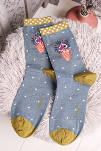 Modro-zelené ponožky Flora Socks