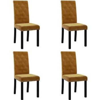 Jedálenské stoličky 4 ks hnedé zamat, 336890