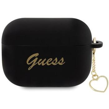 Guess 4G Charms Heart Silikónové Puzdro na Airpods Pro 2 Black (GUAP2LSCHSK)