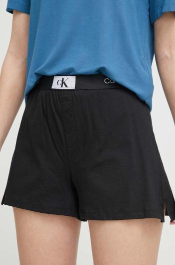 Bavlnené šortky Calvin Klein Underwear čierna farba, s potlačou, vysoký pás