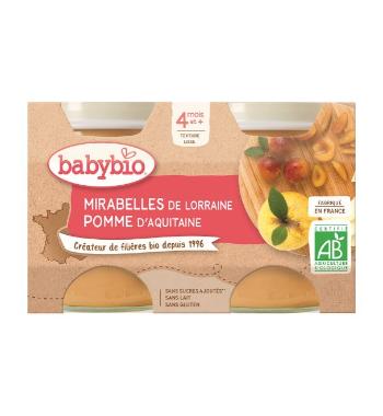 2x BABYBIO Mirabelky jablko (130 g)