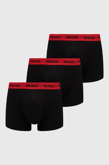 Boxerky HUGO (3-pak) pánske, čierna farba