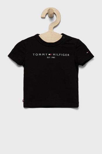 Detské tričko Tommy Hilfiger čierna farba,
