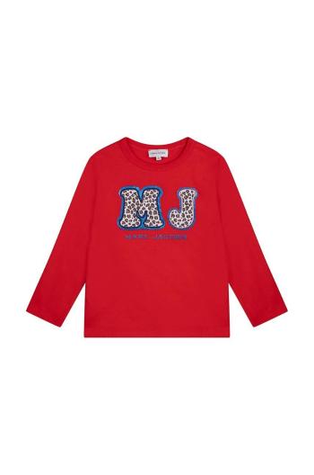 Detská bavlnená košeľa s dlhým rukávom Marc Jacobs červená farba,
