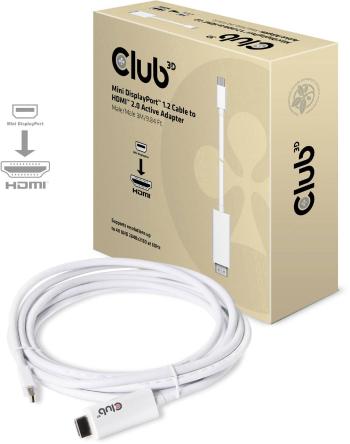 club3D Mini-DisplayPort / HDMI káblový adaptér #####Mini DisplayPort Stecker, #####HDMI-A Stecker 3.00 m biela CAC-1173