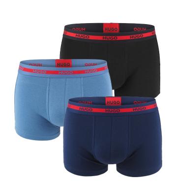 HUGO - boxerky 3PACK cotton stretch modern blue & black color combo z organickej bavlny - limitovaná fashion edícia (HUGO BOSS)-XL (99-107 cm)