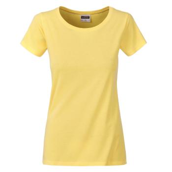 James & Nicholson Klasické dámske tričko z biobavlny 8007 - Svetložltá | XL