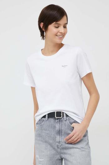 Bavlnené tričko Pepe Jeans Wendy Chest biela farba