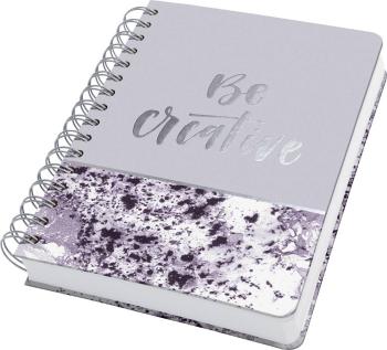 Sigel Jolie® violet marble JN607 poznámková kniha sa špirálovú väzbou bodkovaný lineatura (bodkované štvorčeky) fialová,