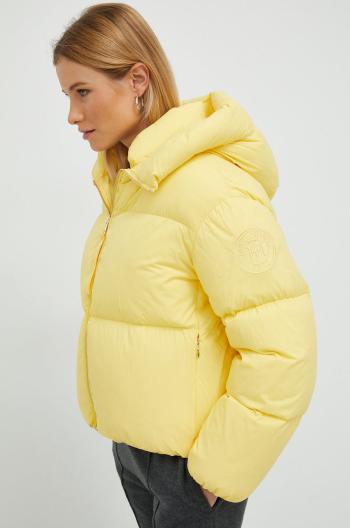 Páperová bunda Tommy Hilfiger dámska, žltá farba, zimná