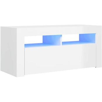SHUMEE s osvetlením LED biely s vysokým leskom 90 × 35 × 40 cm (804325)