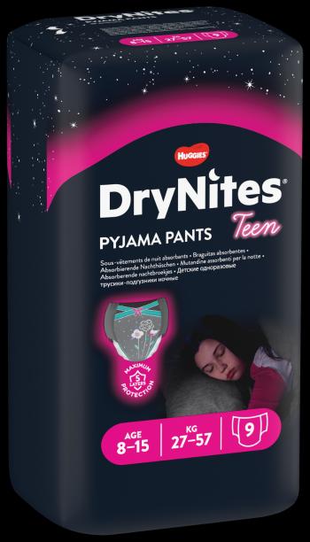 Huggies Dry Nites large pre dievčatá plienkové nohavičky 27-57 kg, 9 ks