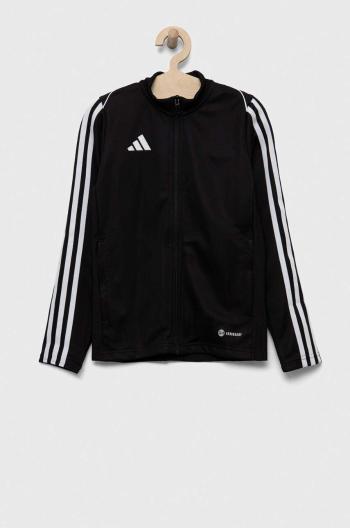 Detská mikina adidas Performance TIRO23L TR JKTY čierna farba, vzorovaná