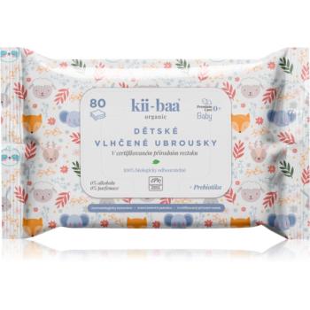 kii-baa® organic Baby Premium Care vlhčené obrúsky pre deti s prebiotikami 80 ks