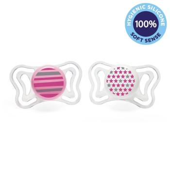 Chicco Physio Light silikon dievča prúžok/hviezdy 2 ks V000911