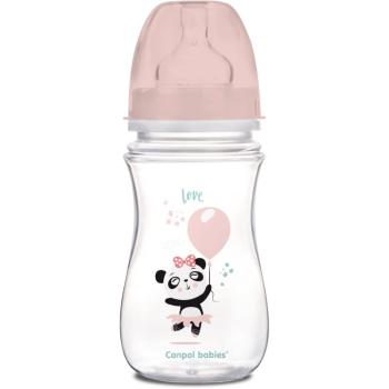 canpol babies Exotic Animals dojčenská fľaša Pink 240 ml