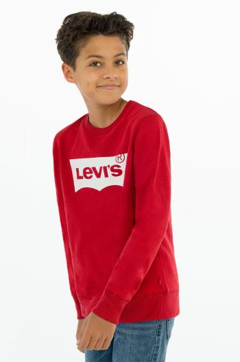 Detská mikina Levi's červená farba, s potlačou