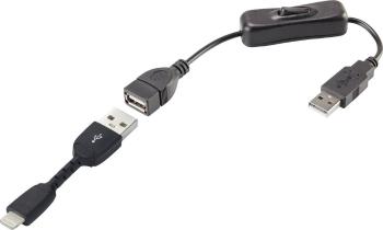 Renkforce #####USB-Kabel USB 2.0 #####USB-A Stecker, #####Apple Lightning Stecker  30.00 cm čierna vr. spínače ZAP / VYP