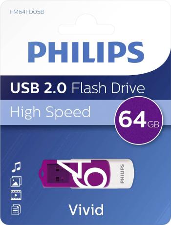 Philips VIVID USB flash disk 64 GB purpurová FM64FD05B/00 USB 2.0
