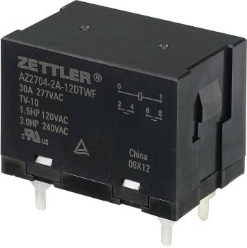 Zettler Electronics AZ2704-2A-12DTWF relé do DPS 12 V/DC 30 A 2 spínacie 1 ks