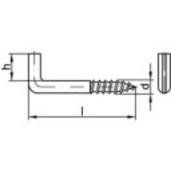 TOOLCRAFT 159604 Šróbovací hák s drážkou 40 mm Galvanizovaná oceľ  100 ks