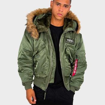 Zimná Bomberová bunda Alpha Industries 45P Hooded Bomber Jacket Sage Green - 3XL