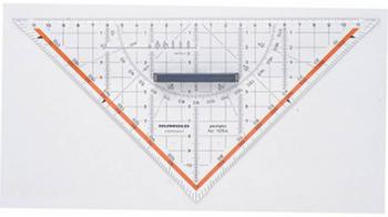 Rumold trojuholník s uhlomerom 1054 priehľadná Dĺžka prepony: 25 cm