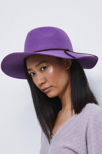 Vlnený klobúk Medicine fialová farba, vlnený