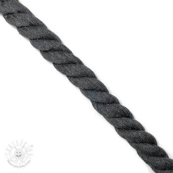 Bavlnená šnúra točená 2,5 cm dark grey