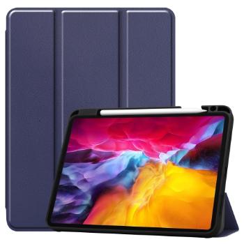 LEATHER Zaklápací obal Apple iPad Pro 11 (2022 / 2021 / 2020 / 2018) tmavomodrý