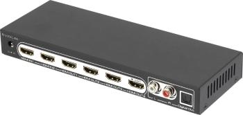 SpeaKa Professional  4 porty HDMI splitter s audio portami, s diaľkovým ovládaním 3840 x 2160 Pixel čierna