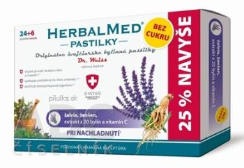 HerbalMed Pastilky bez cukru - Dr.Weiss pri prechladnutí 30 ks