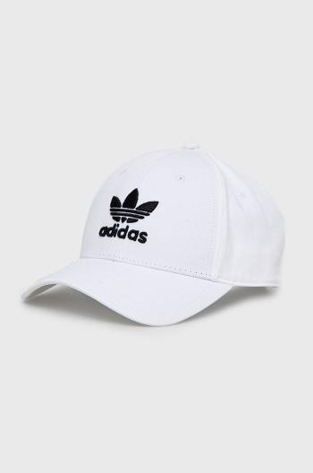 Bavlnená mikina adidas Originals biela farba, s nášivkou, FJ2545