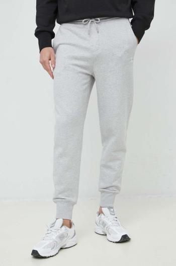 Bavlnené tepláky Calvin Klein Jeans pánske, šedá farba, jednofarebné