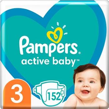 PAMPERS Active Baby veľkosť 3 (152 ks) – mesačné balenie (8001090951533)