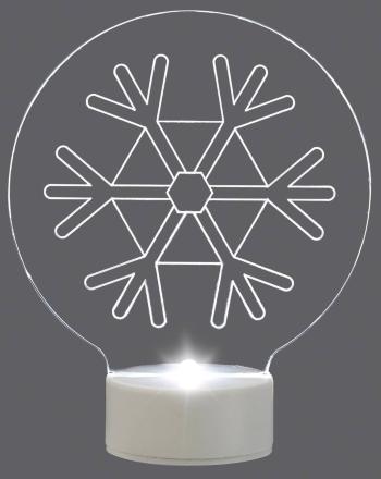 Polarlite LBA-51-008 akrylátová postava  snehová vločka   chladná biela LED  priehľadná